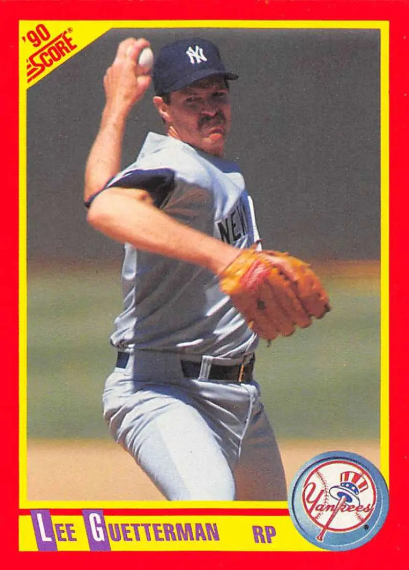 1990 Score #294 Lee Guetterman EX Excellent New York Yankees Baseball Card - Baseball Card Single