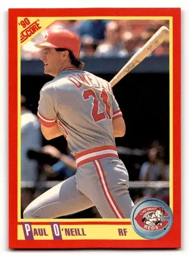 Original gloss Paul O’Neill baseball card from 1990 Score #295 featuring Paul O’Neill