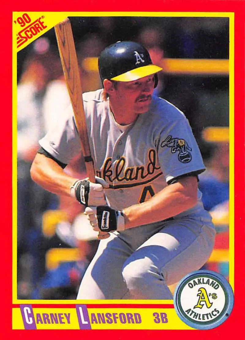 1990 Score #296 Carney Lansford EX Excellent Oakland Athletics Baseball Card - Baseball Card Single