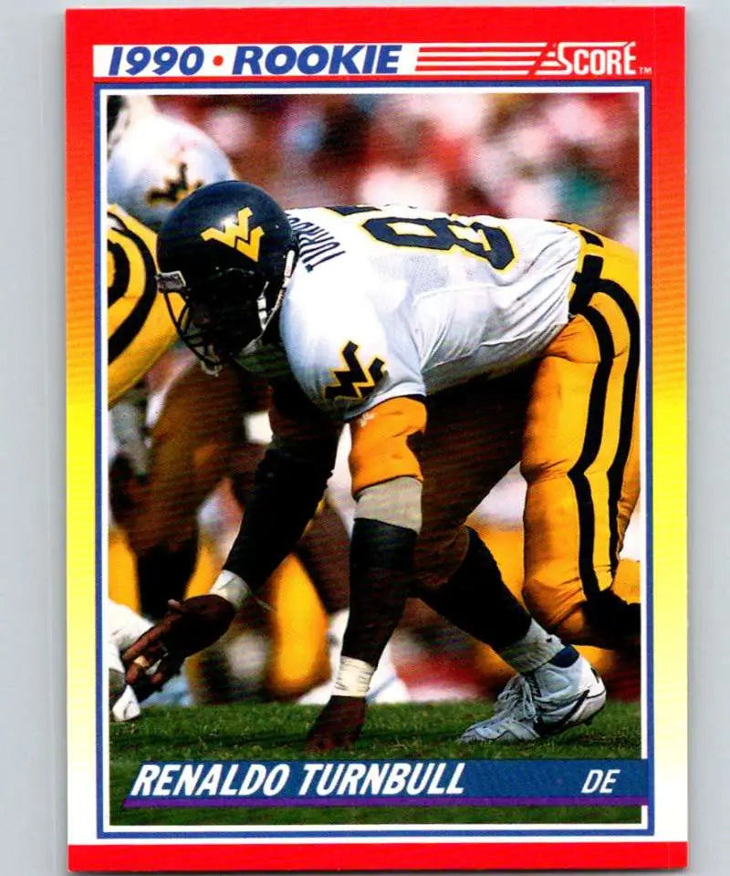 1990 Score #296 Renaldo Turnbull NM-MT RC Rookie West Virginia Mountaineers Football Card
