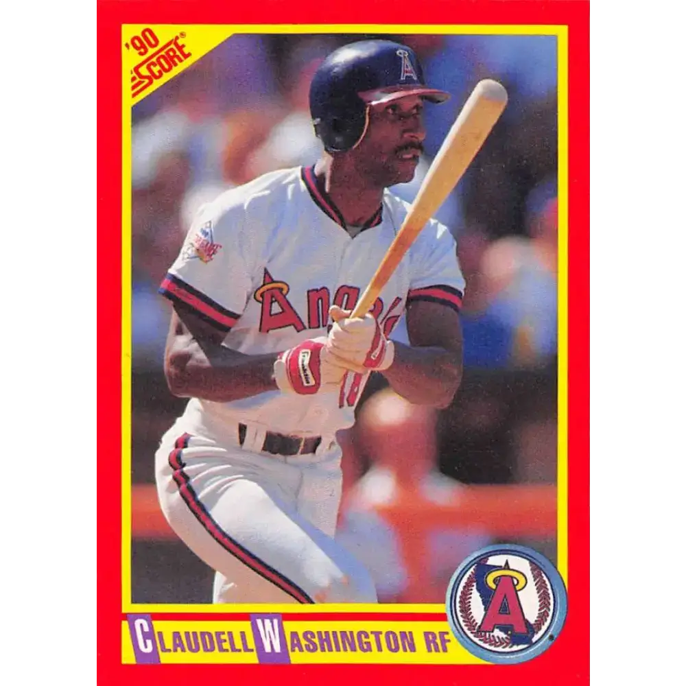 1990 Score #298 Claudell Washington NM-MT California Angels Baseball Card - Baseball Card Single