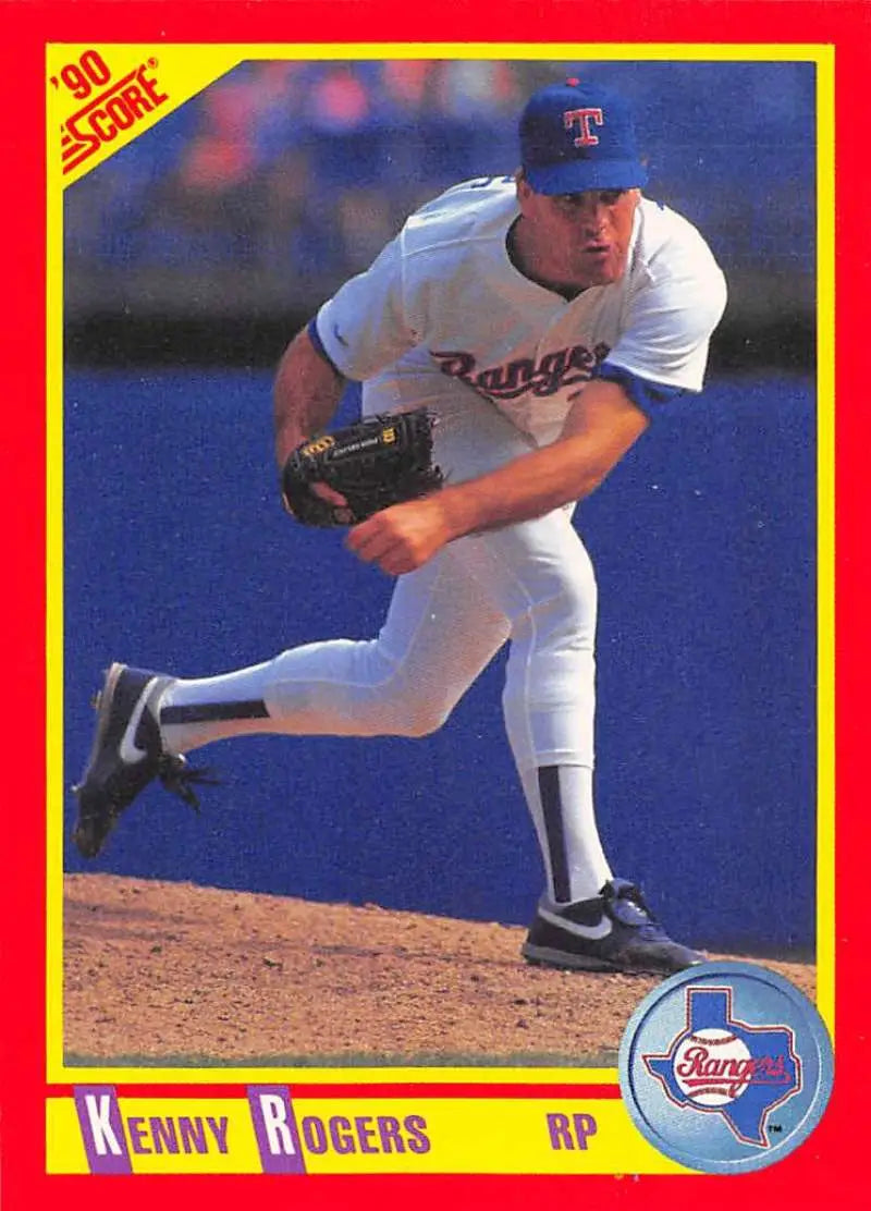 1990 Score #301 Kenny Rogers EX Excellent Texas Rangers Baseball Card - Baseball Card Single