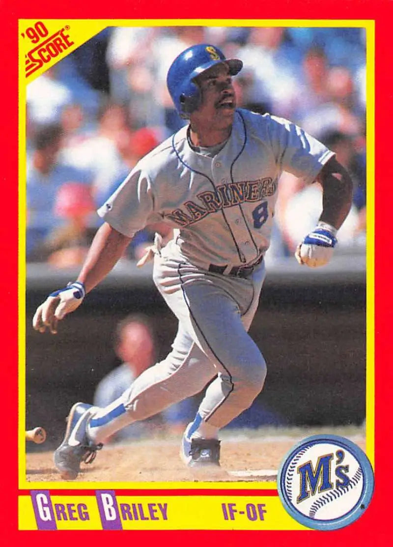 1990 Score #303 Greg Briley EX Excellent Seattle Mariners Baseball Card - Baseball Card Single