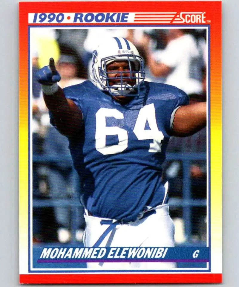 1990 Score #303 Mohammed Elewonibi NM-MT RC Rookie BYU Cougars Football Card - Football Card Single