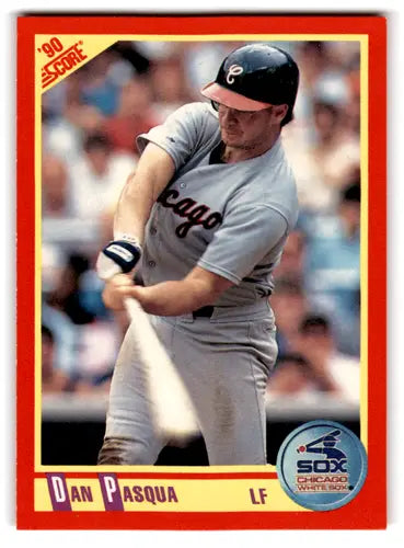 Original gloss Dan Pasqua baseball card featuring White Sox player in 1990 Score series