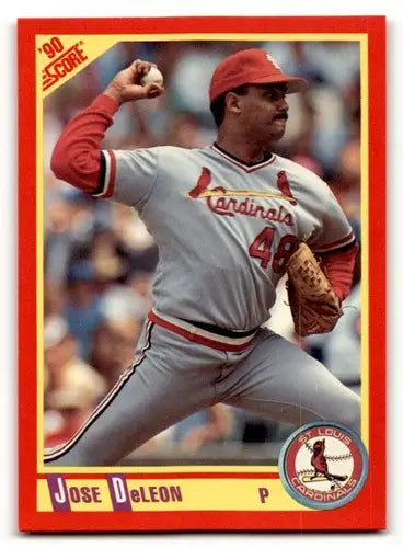 Original gloss Jose DeLeon baseball card from 1990 Score #309 featuring Simply Sandoval