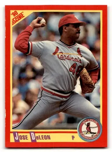1990 Score #309 Jose DeLeon St. Louis Cardinals Baseball Cards EX/NM ID:64441 - Baseball Card Single