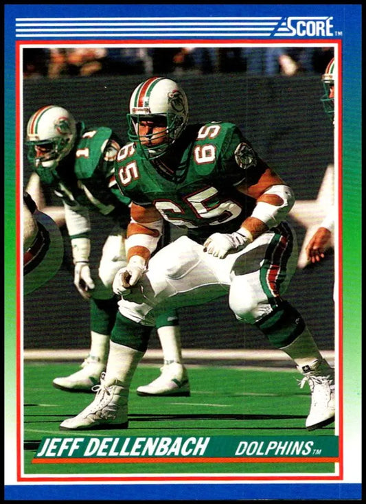 1990 Score #31 Jeff Dellenbach NM-MT RC Rookie Miami Dolphins Football Card
