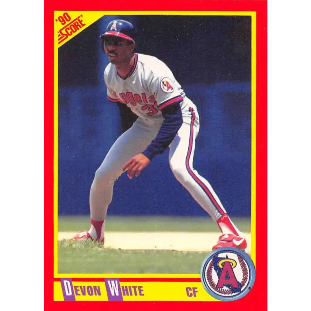 1990 Score #312 Devon White NM-MT California Angels Baseball Card - Baseball Card Single