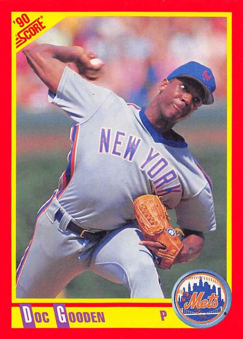1990 Score #313 Dwight Gooden EX Excellent New York Mets Baseball Card - Baseball Card Single