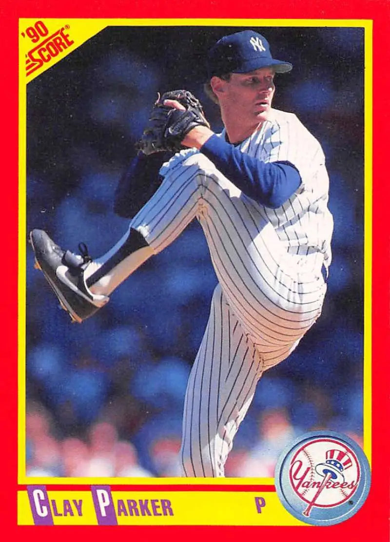 1990 Score #316 Clay Parker EX Excellent New York Yankees Baseball Card - Baseball Card Single