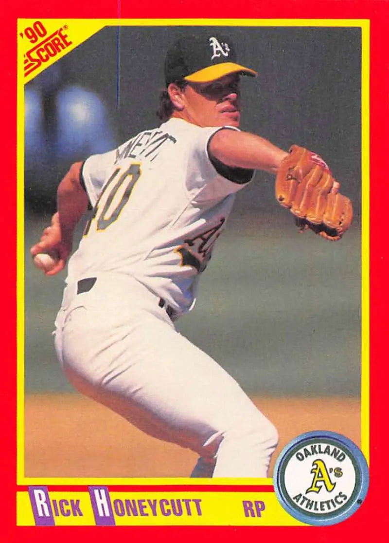 1990 Score #317 Rick Honeycutt EX Excellent Oakland Athletics Baseball Card - Baseball Card Single
