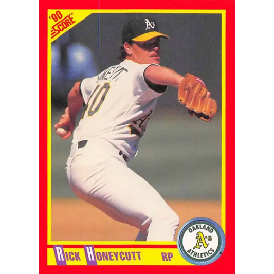 1990 Score #317 Rick Honeycutt NM-MT Oakland Athletics Baseball Card - Baseball Card Single