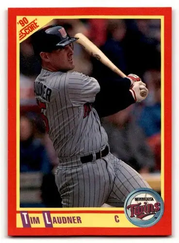 1990 Score Tim Laudner baseball card with original gloss featuring Simply Sandoval