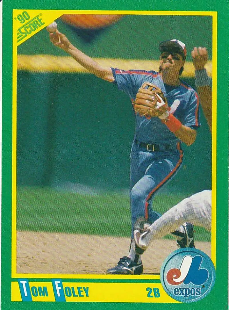 1990 Score #32 Tom Foley EX Excellent Montreal Expos Baseball Card - Baseball Card Single