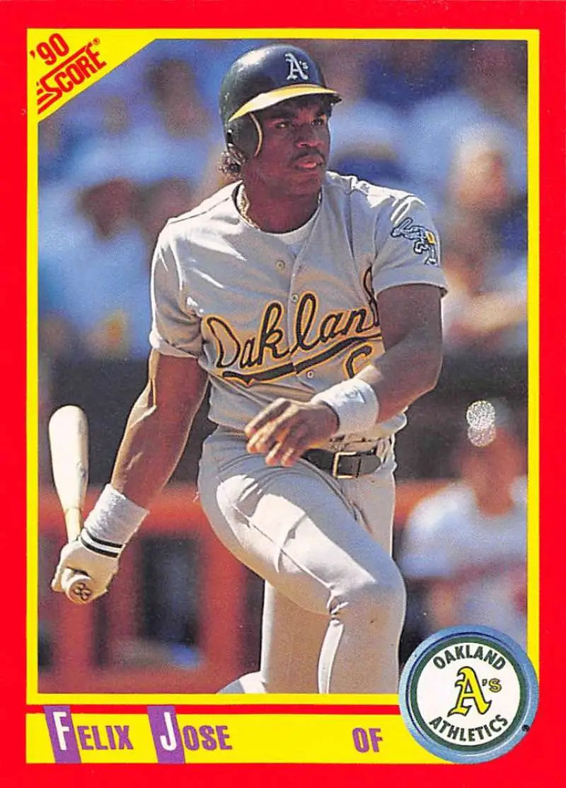 1990 Score #321 Felix Jose EX Excellent Oakland Athletics Baseball Card