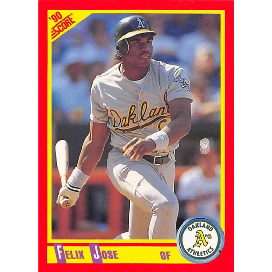 1990 Score #321 Felix Jose NM-MT Oakland Athletics Baseball Card - Baseball Card Single