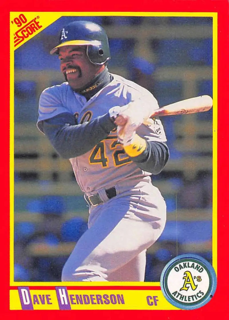 1990 Score #325 Dave Henderson EX Excellent Oakland Athletics Baseball Card - Baseball Card Single