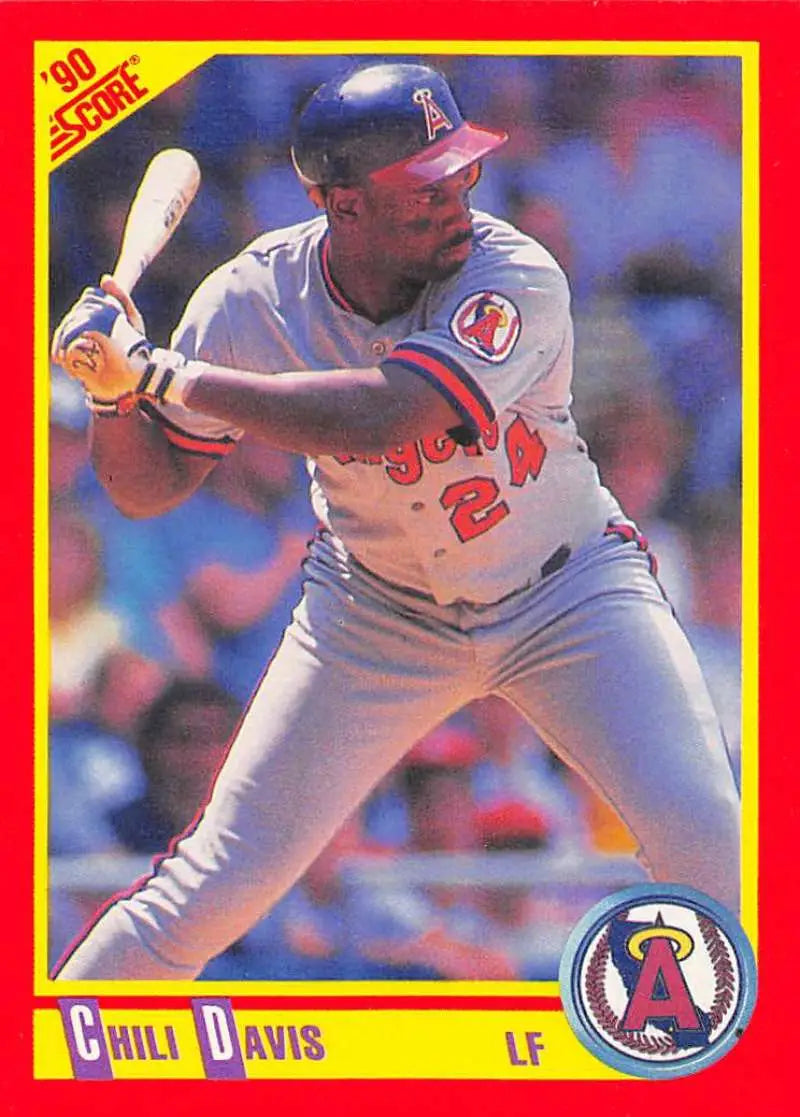 1990 Score #326 Chili Davis EX Excellent California Angels Baseball Card - Baseball Card Single