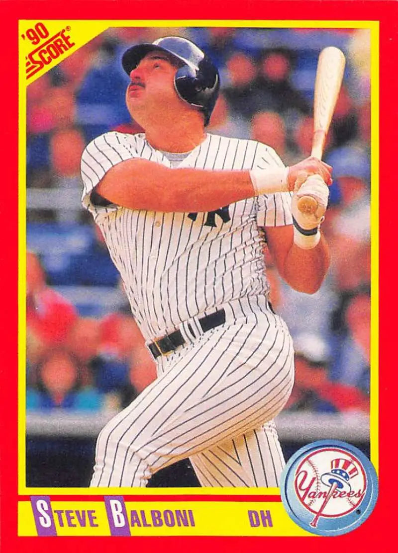 1990 Score #327 Steve Balboni EX Excellent New York Yankees Baseball Card - Baseball Card Single