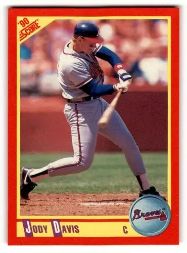 1990 Score #328 Jody Davis Atlanta Braves Baseball Cards ID:52827 - Baseball Card Single
