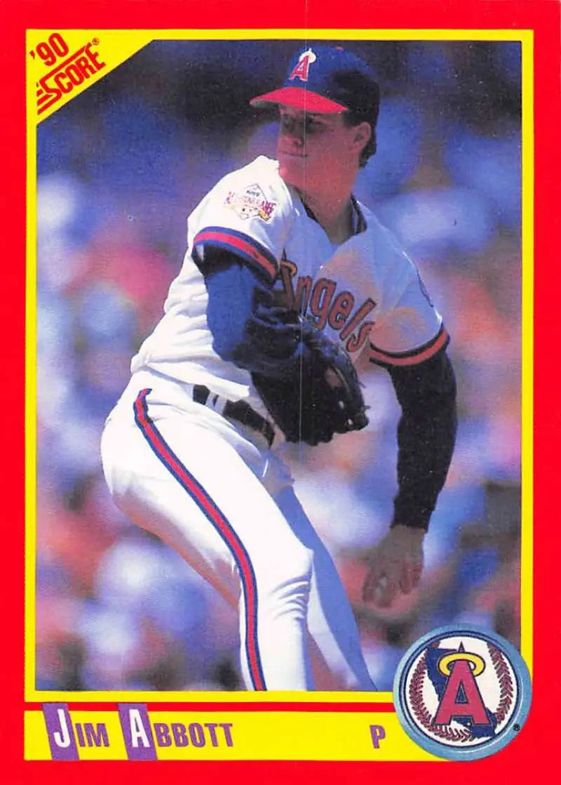 1990 Score #330 Jim Abbott EX Excellent California Angels Baseball Card - Baseball Card Single