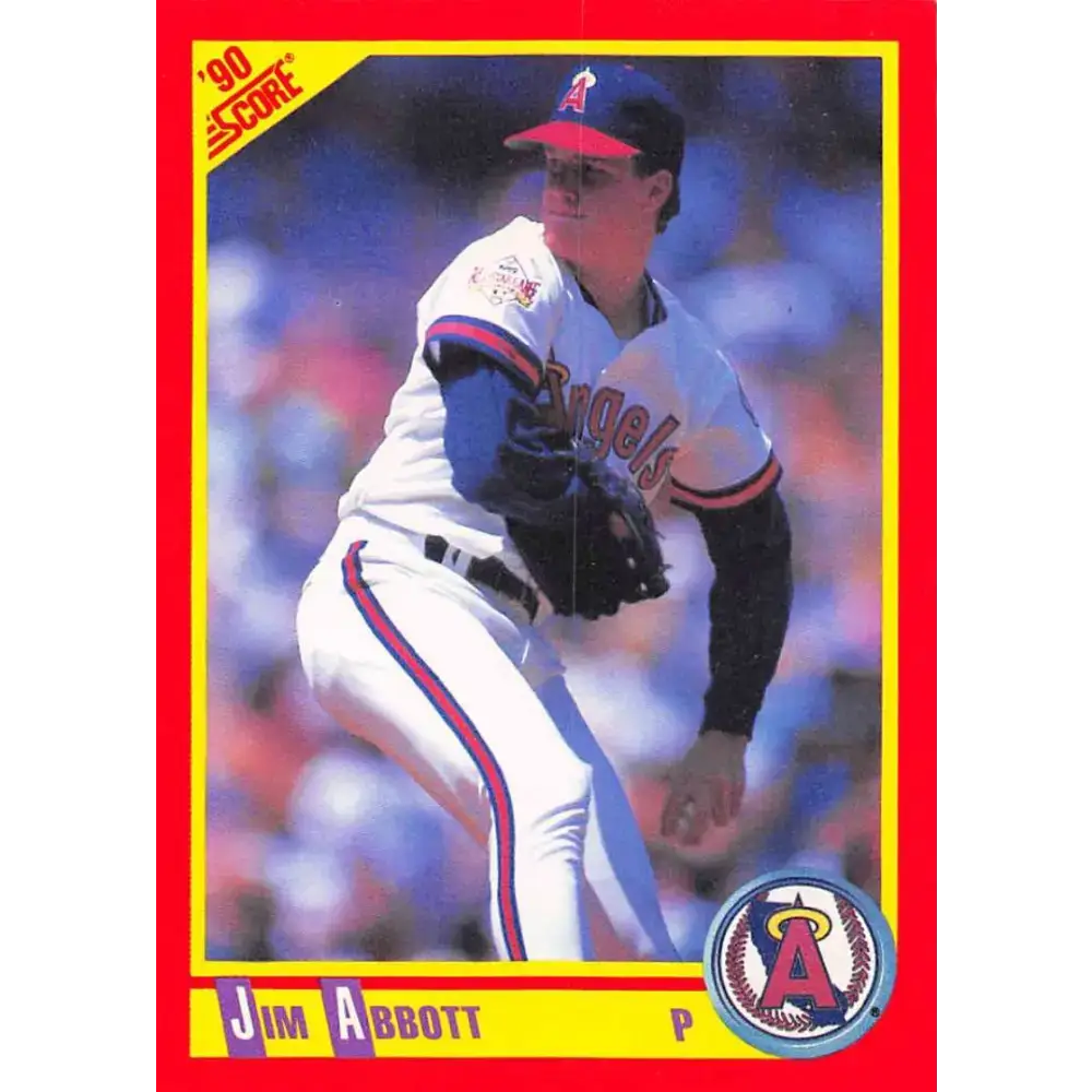 1990 Score #330 Jim Abbott NM-MT California Angels Baseball Card - Baseball Card Single