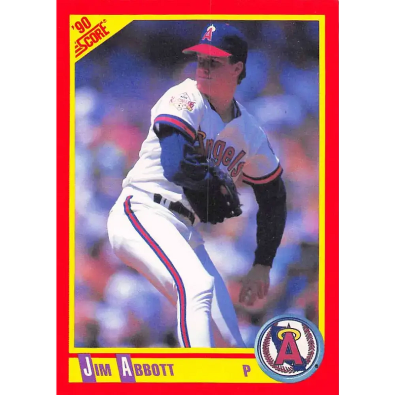 1990 Score #330 Jim Abbott NM-MT California Angels Baseball Card - Baseball Card Single
