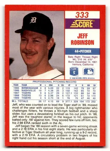 1990 Score #333 Jeff Robinson ID:46484 - Baseball Card Single