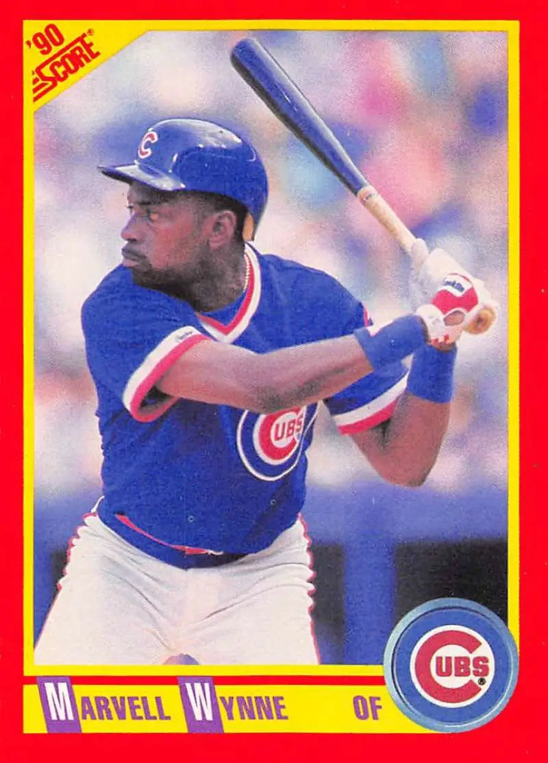 1990 Score #337 Marvell Wynne EX Excellent Chicago Cubs Baseball Card - Baseball Card Single