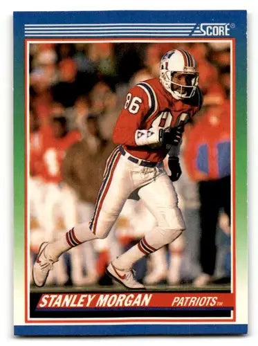 Original gloss Stanley Morgan Patriots football card from 1990 Score #338