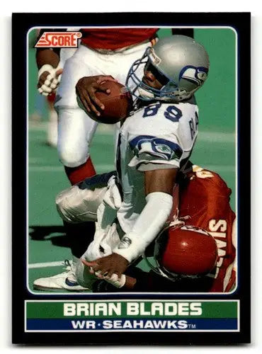 Brian Blades Seattle Seahawks football card from 1990 Score #34 NM-MT