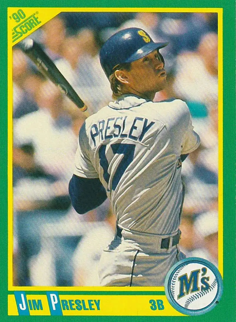 1990 Score #34 Jim Presley EX Excellent Seattle Mariners Baseball Card - Baseball Card Single