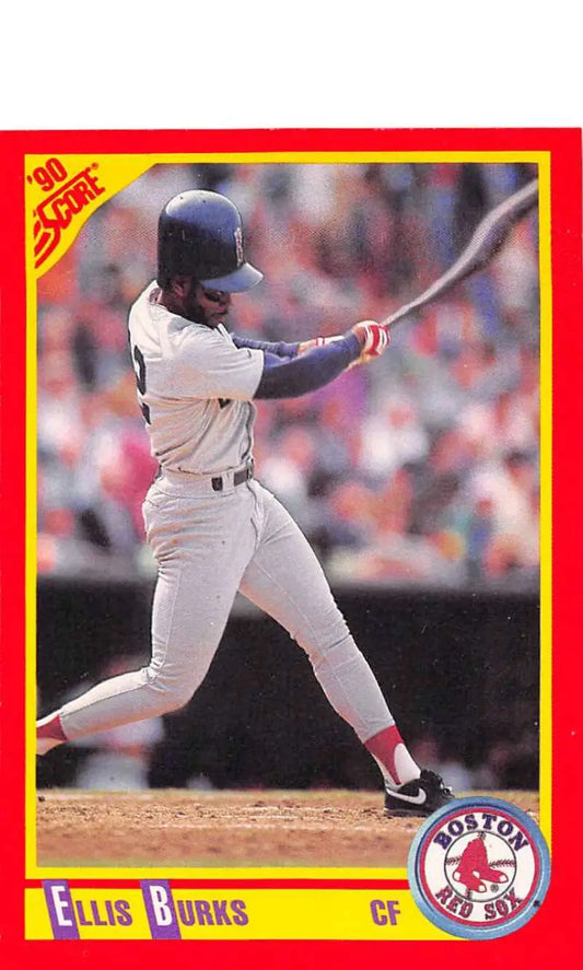1990 Score #340 Ellis Burks EX Excellent Boston Red Sox Baseball Card - Baseball Card Single