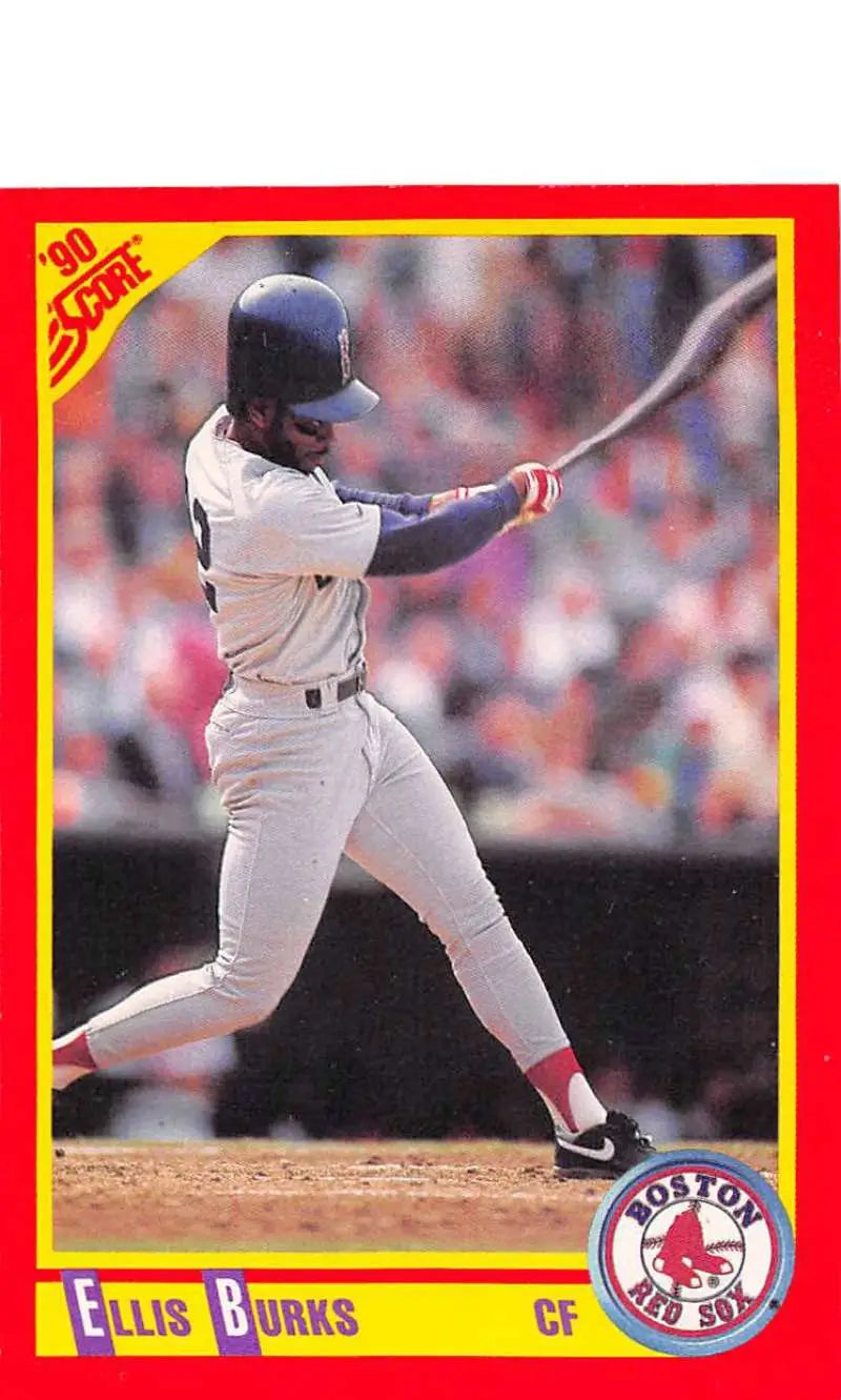 1990 Score #340 Ellis Burks EX Excellent Boston Red Sox Baseball Card - Baseball Card Single
