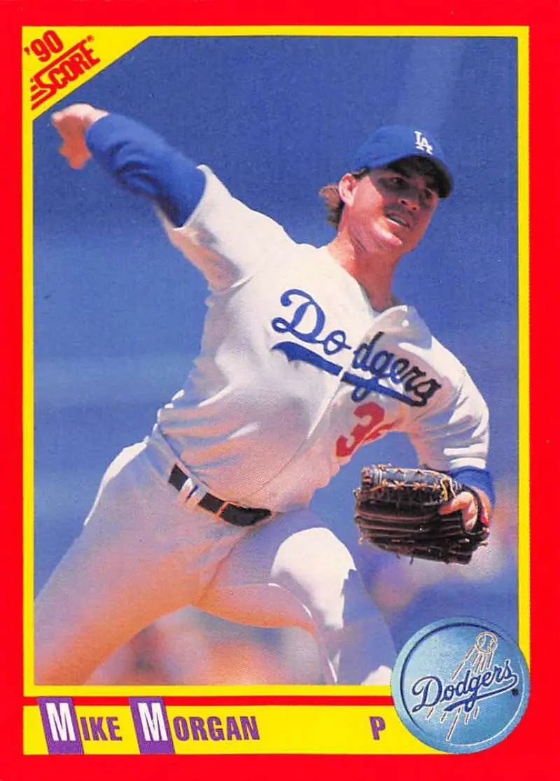 1990 Score #342 Mike Morgan EX Excellent Los Angeles Dodgers Baseball Card - Baseball Card Single