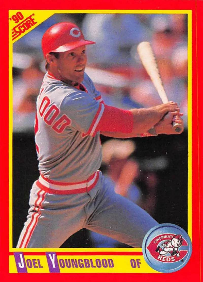 1990 Score #344 Joel Youngblood EX Excellent Cincinnati Reds Baseball Card - Baseball Card Single