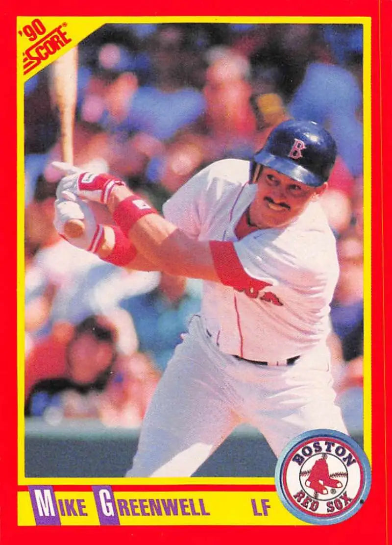 1990 Score #345 Mike Greenwell EX Excellent Boston Red Sox Baseball Card - Baseball Card Single