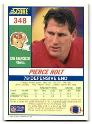1990 Score #348 Pierce Holt - Football Card Single
