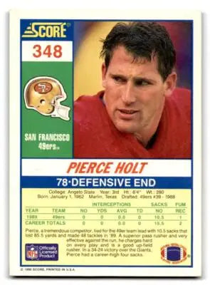 1990 Score #348 Pierce Holt - Football Card Single