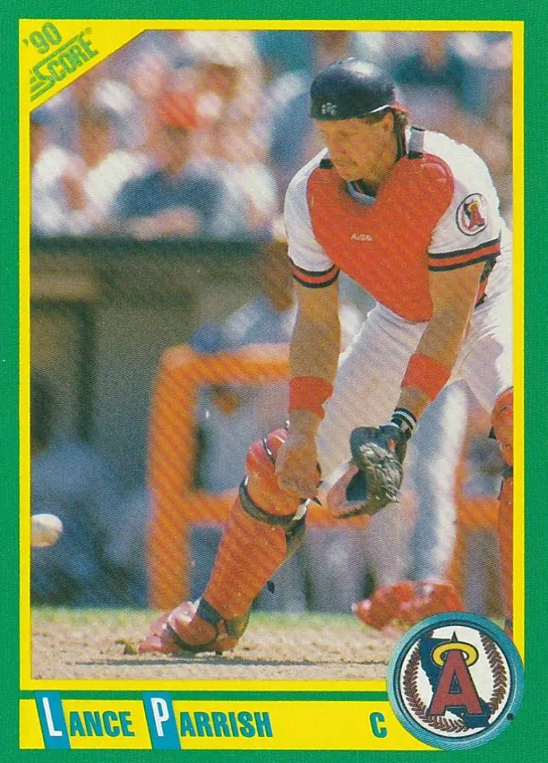 1990 Score #35 Lance Parrish EX Excellent California Angels Baseball Card - Baseball Card Single
