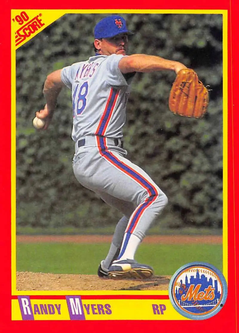 1990 Score #351 Randy Myers EX Excellent New York Mets Baseball Card - Baseball Card Single