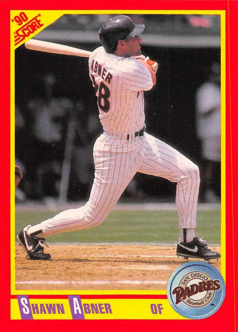 1990 Score #352 Shawn Abner EX Excellent San Diego Padres Baseball Card - Baseball Card Single