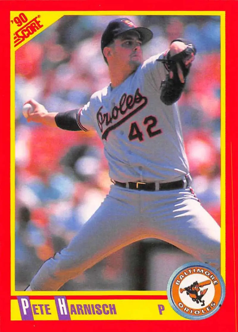 1990 Score #355 Pete Harnisch EX Excellent Baltimore Orioles Baseball Card - Baseball Card Single