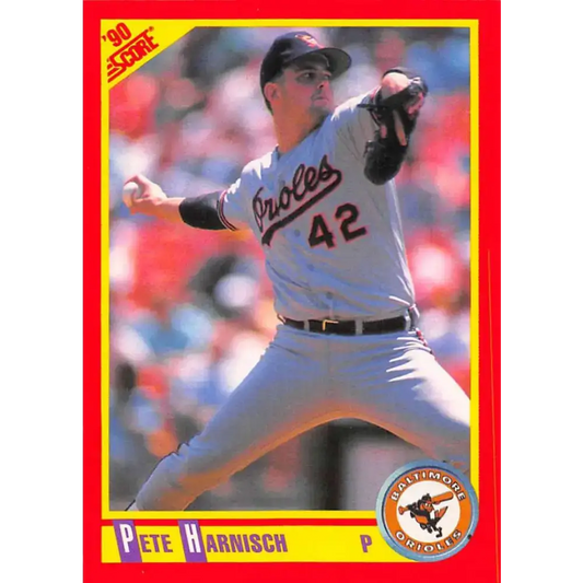 1990 Score #355 Pete Harnisch NM-MT Baltimore Orioles Baseball Card - Baseball Card Single