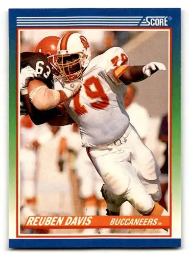 Original gloss Reuben Davis Tampa Buccaneers football card featured in 1990 Score #356