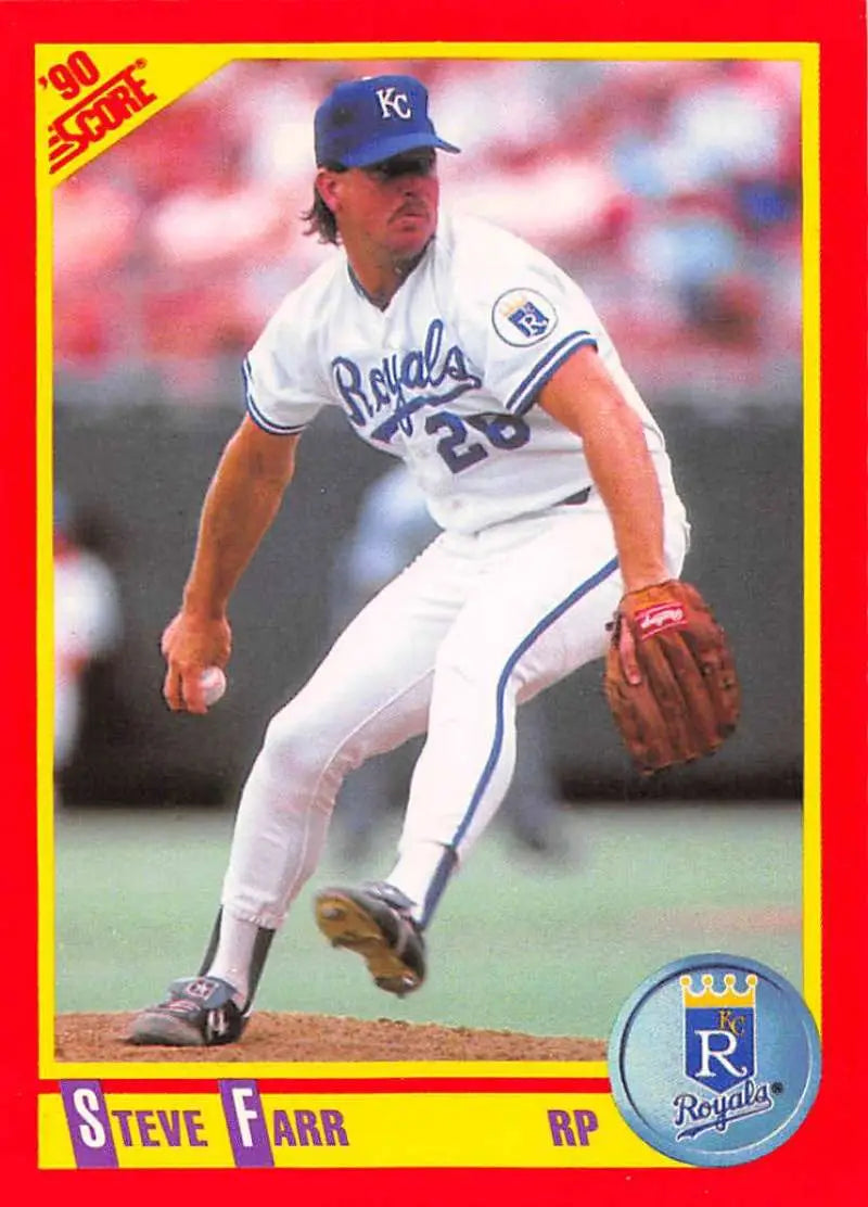 1990 Score #356 Steve Farr EX Excellent Kansas City Royals Baseball Card - Baseball Card Single