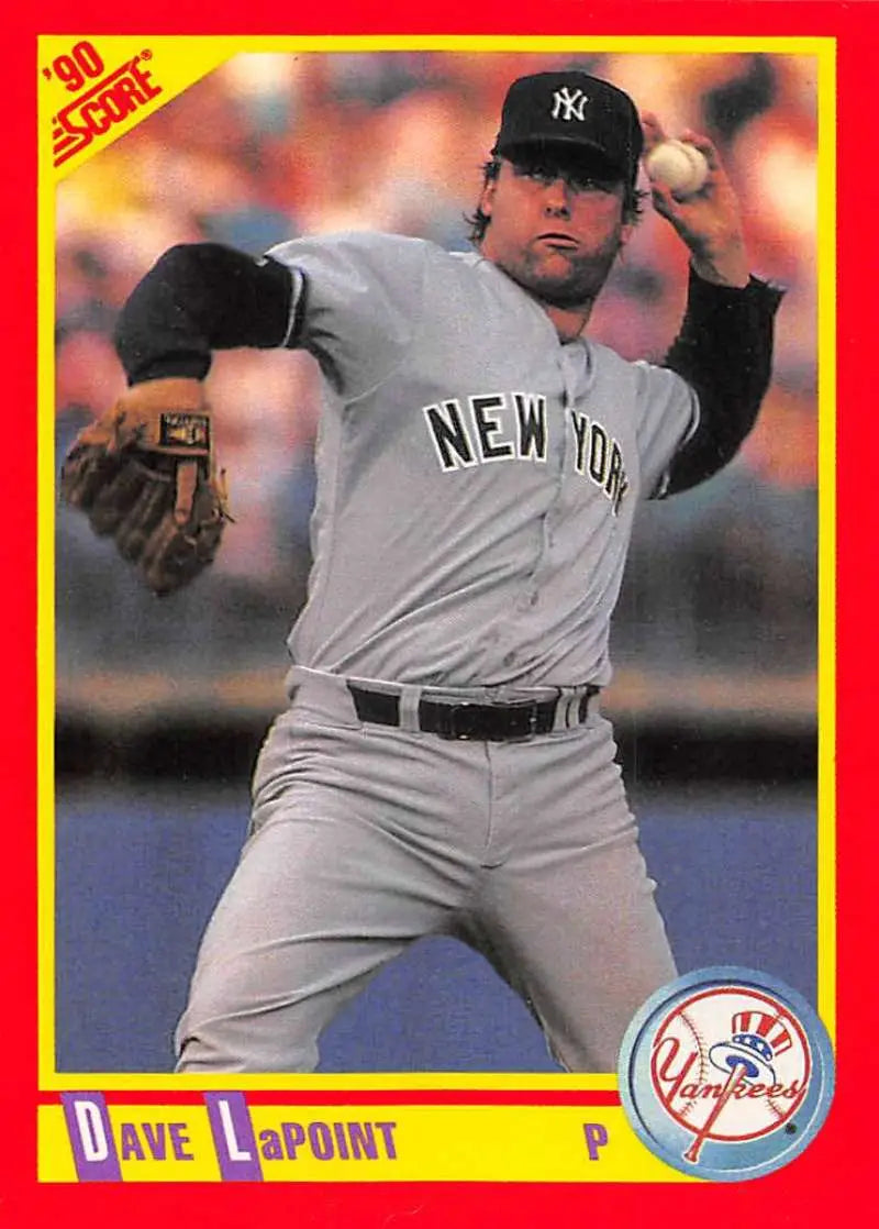 1990 Score #357 Dave LaPoint EX Excellent New York Yankees Baseball Card - Baseball Card Single
