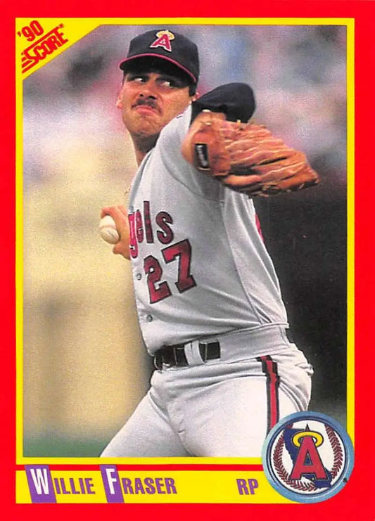 1990 Score #358 Willie Fraser EX Excellent California Angels Baseball Card - Baseball Card Single