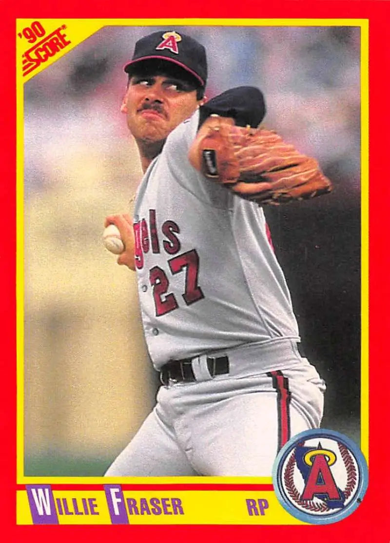 1990 Score #358 Willie Fraser EX Excellent California Angels Baseball Card - Baseball Card Single